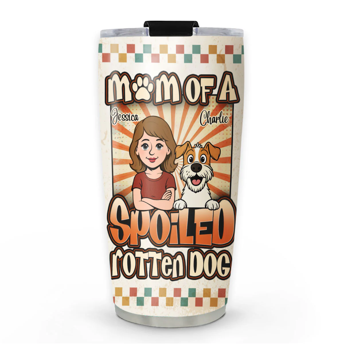 Mom To A Spoiled Pup - Personalized Custom 3D Effect Tumbler