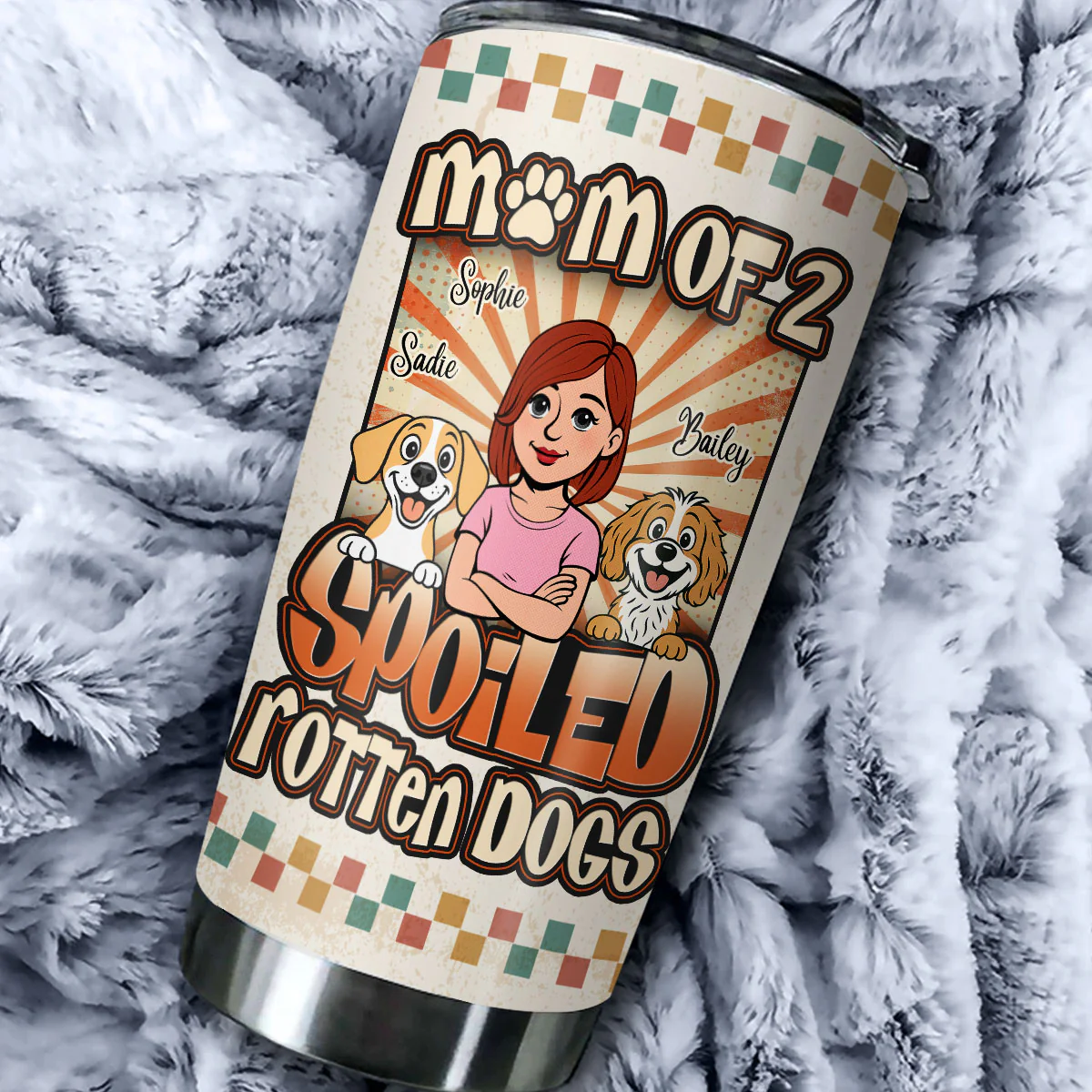 Mom To A Spoiled Pup - Personalized Custom 3D Effect Tumbler - Image 2