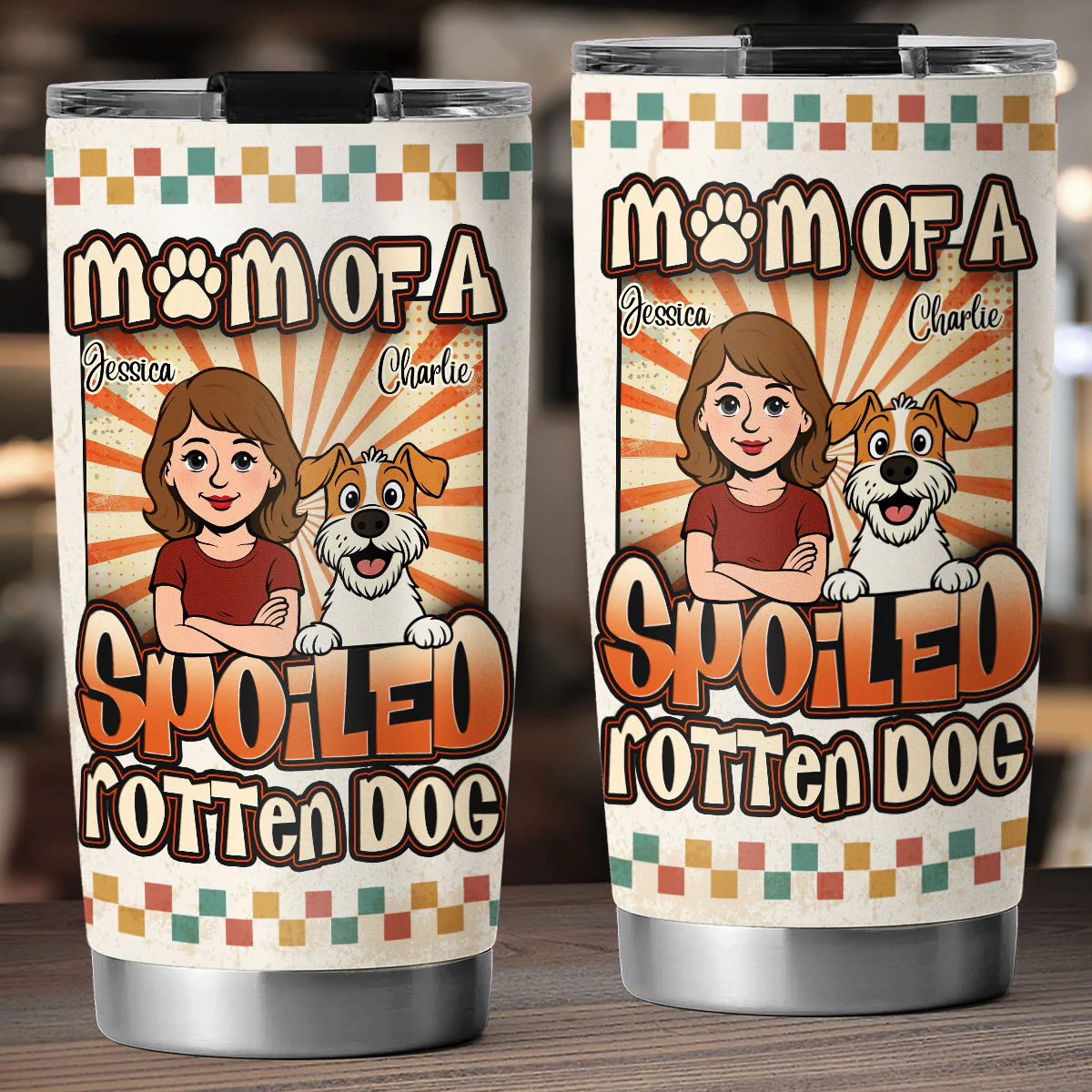 Mom To A Spoiled Pup - Personalized Custom 3D Effect Tumbler - Image 3
