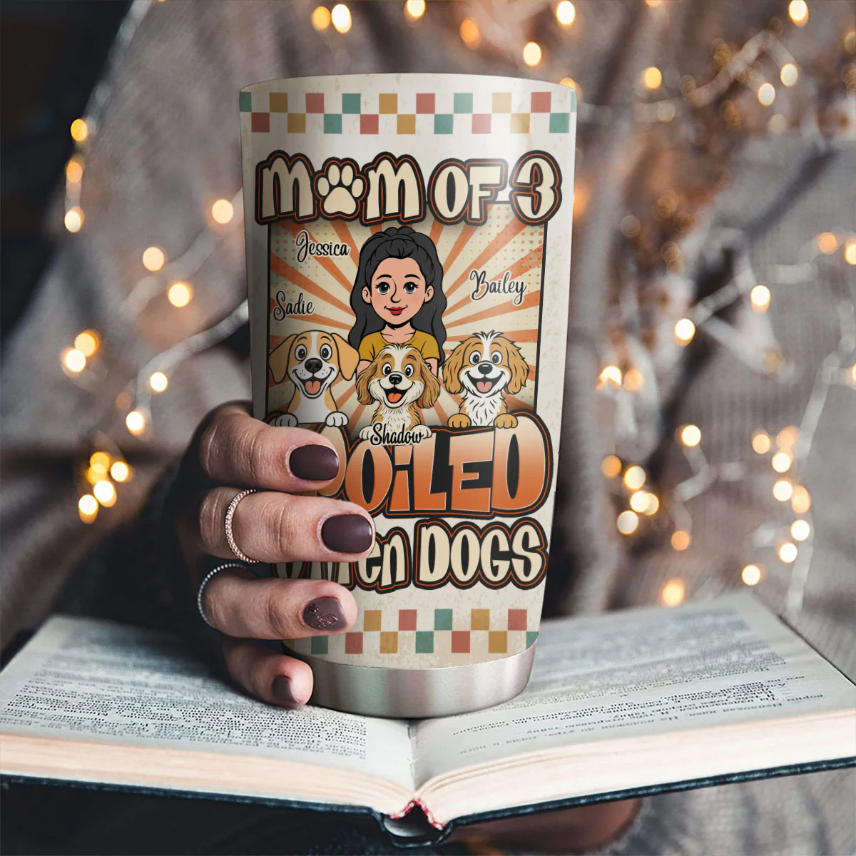 Mom To A Spoiled Pup - Personalized Custom 3D Effect Tumbler - Image 4