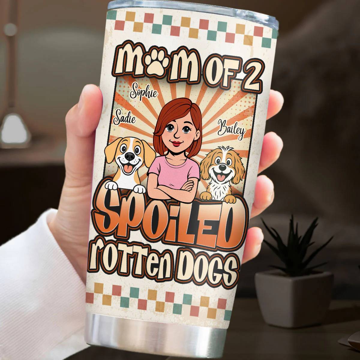 Mom To A Spoiled Pup - Personalized Custom 3D Effect Tumbler - Image 5
