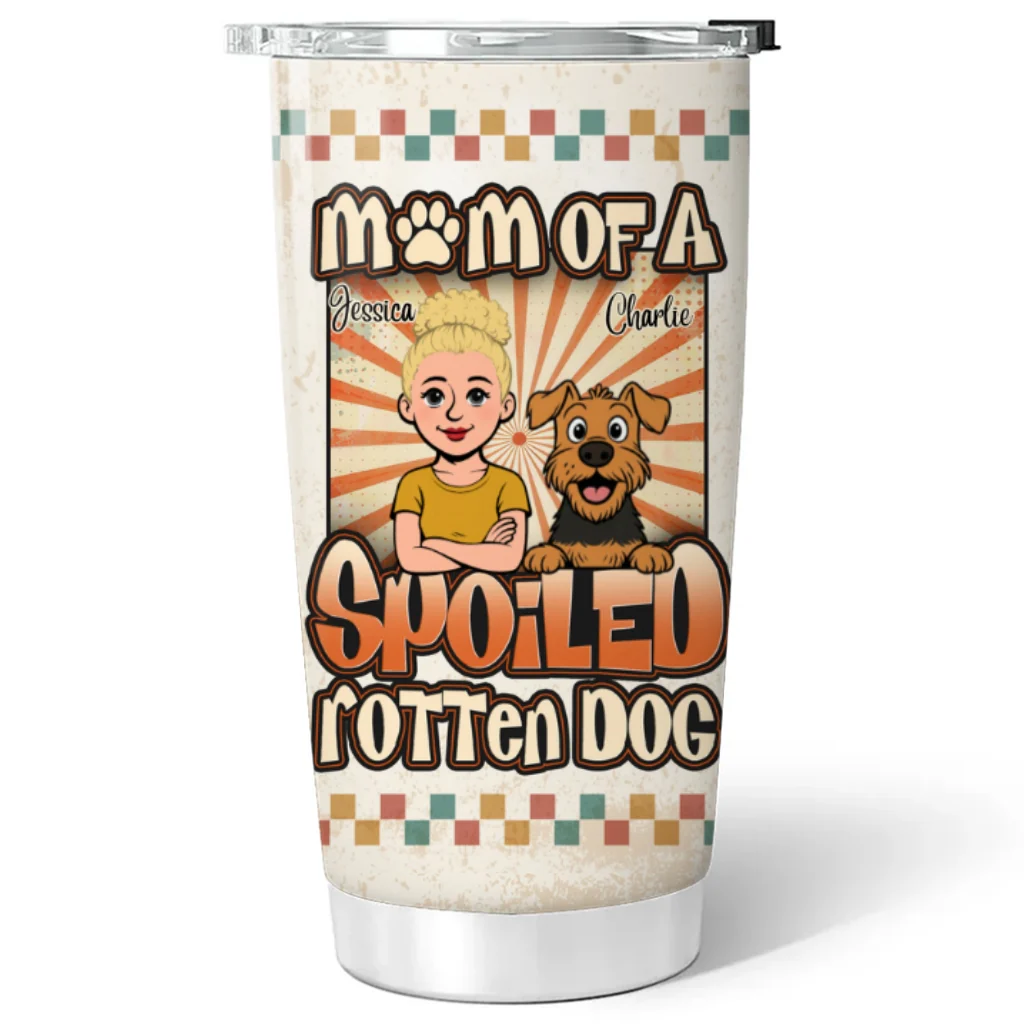 Mom To A Spoiled Pup - Personalized Custom 3D Effect Tumbler - Image 6