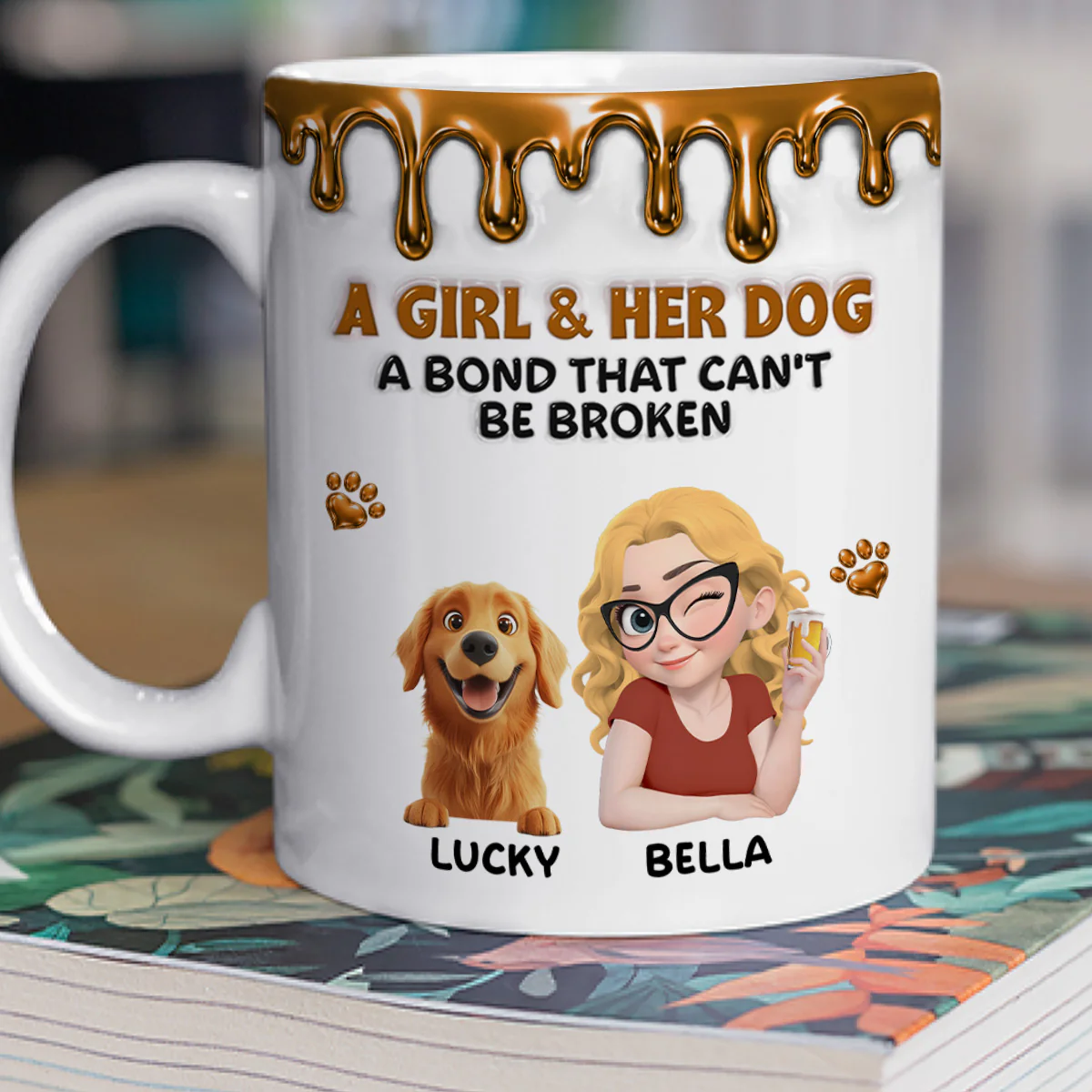 Mommy And Her Rotten Dogs - Personalized Custom 3D Effect Coffee Mug - Image 3
