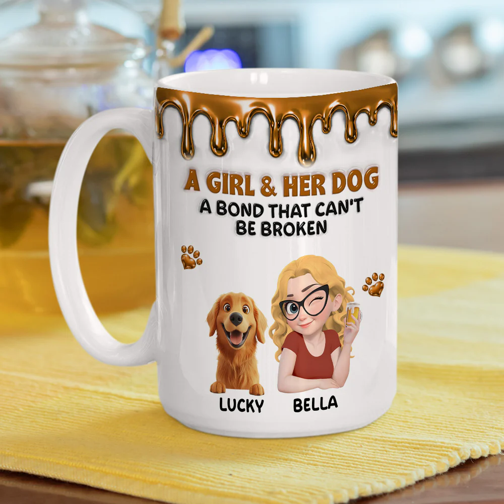 Mommy And Her Rotten Dogs - Personalized Custom 3D Effect Coffee Mug - Image 4