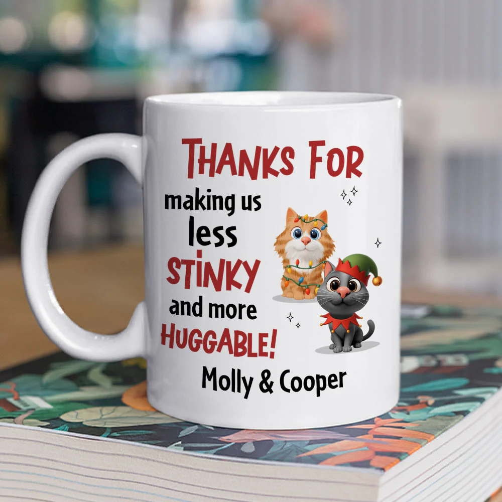More And More Huggable Cat Christmas Ver - Personalized Custom Coffee Mug - Image 2