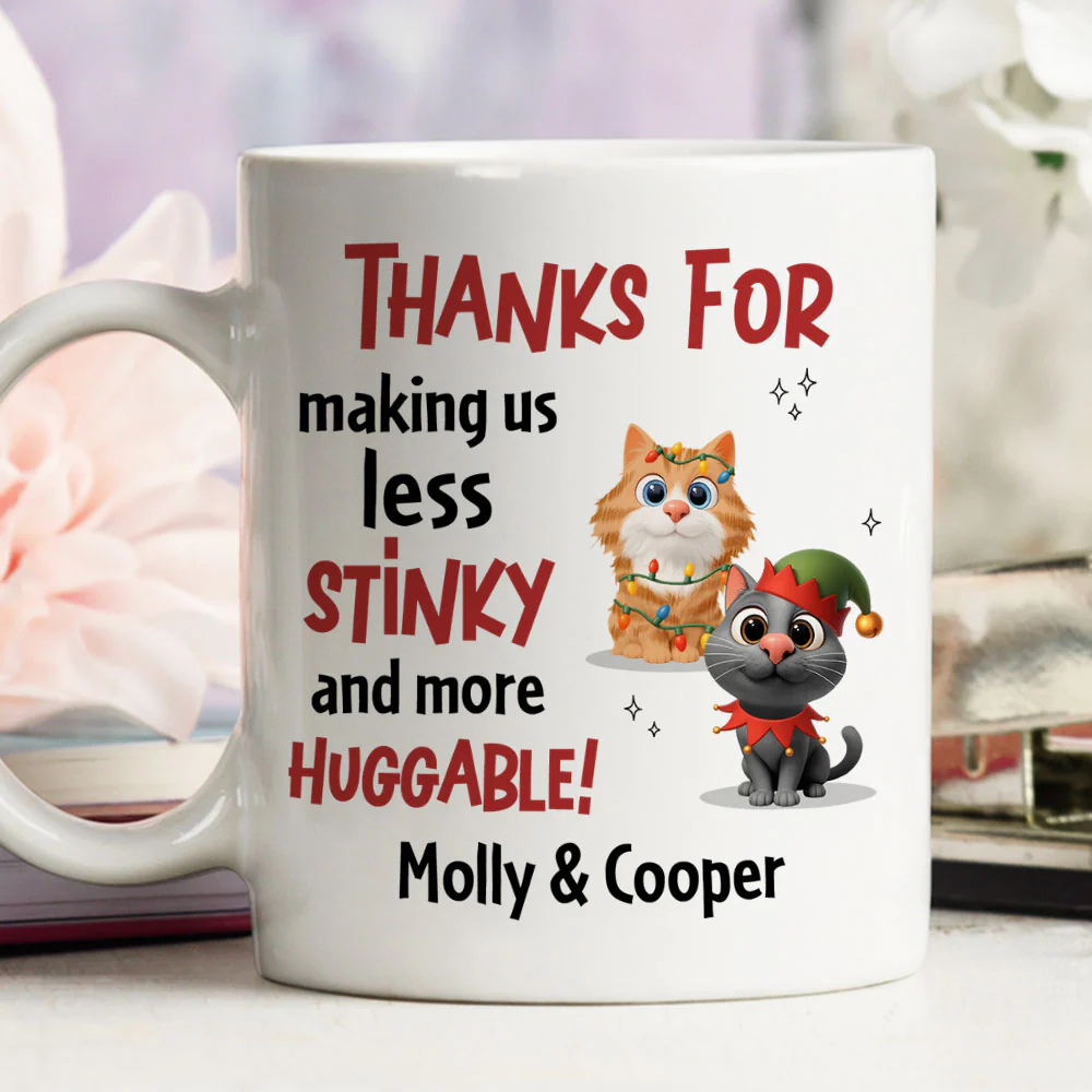 More And More Huggable Cat Christmas Ver - Personalized Custom Coffee Mug - Image 4
