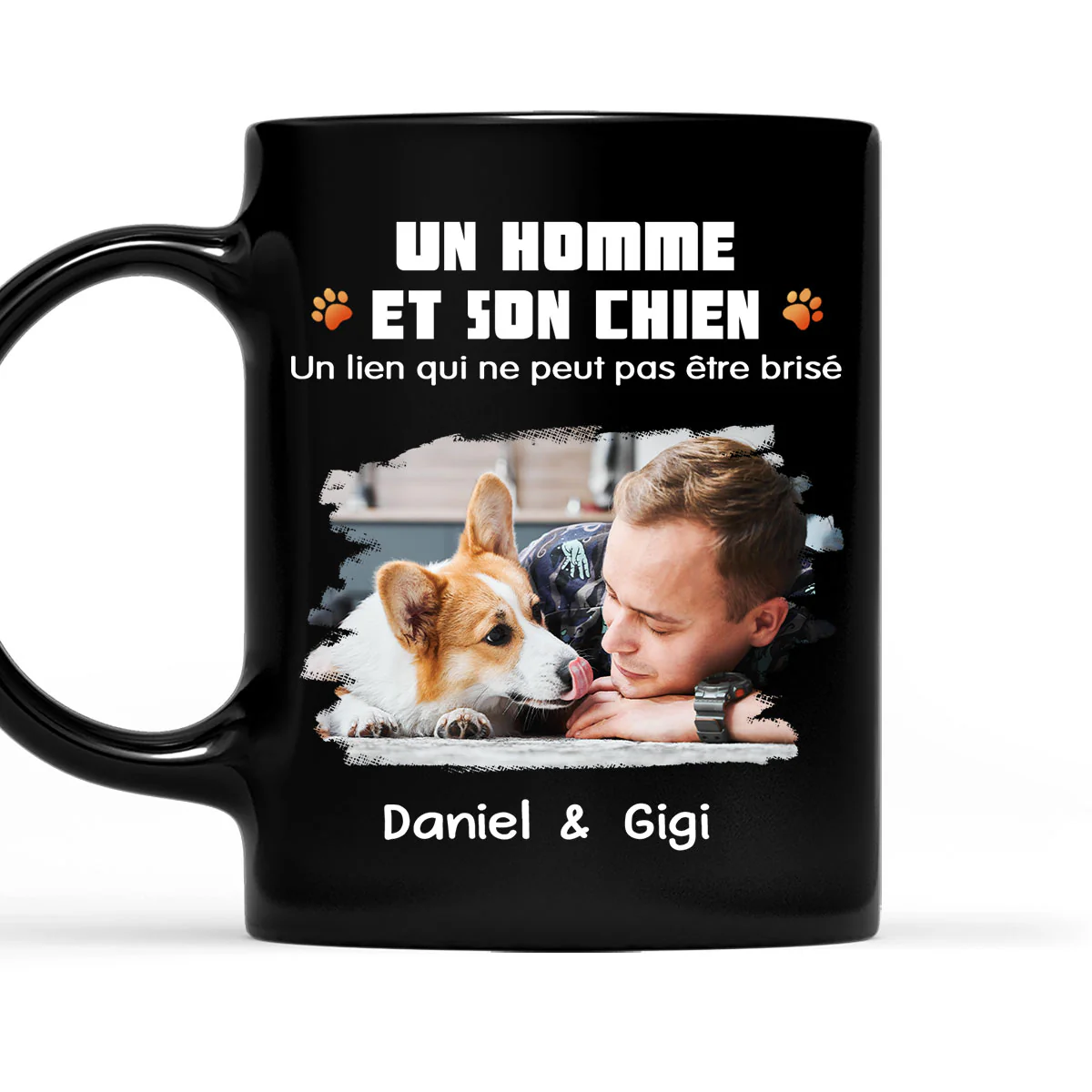 Mug personnalisé – Humain et son chien photo