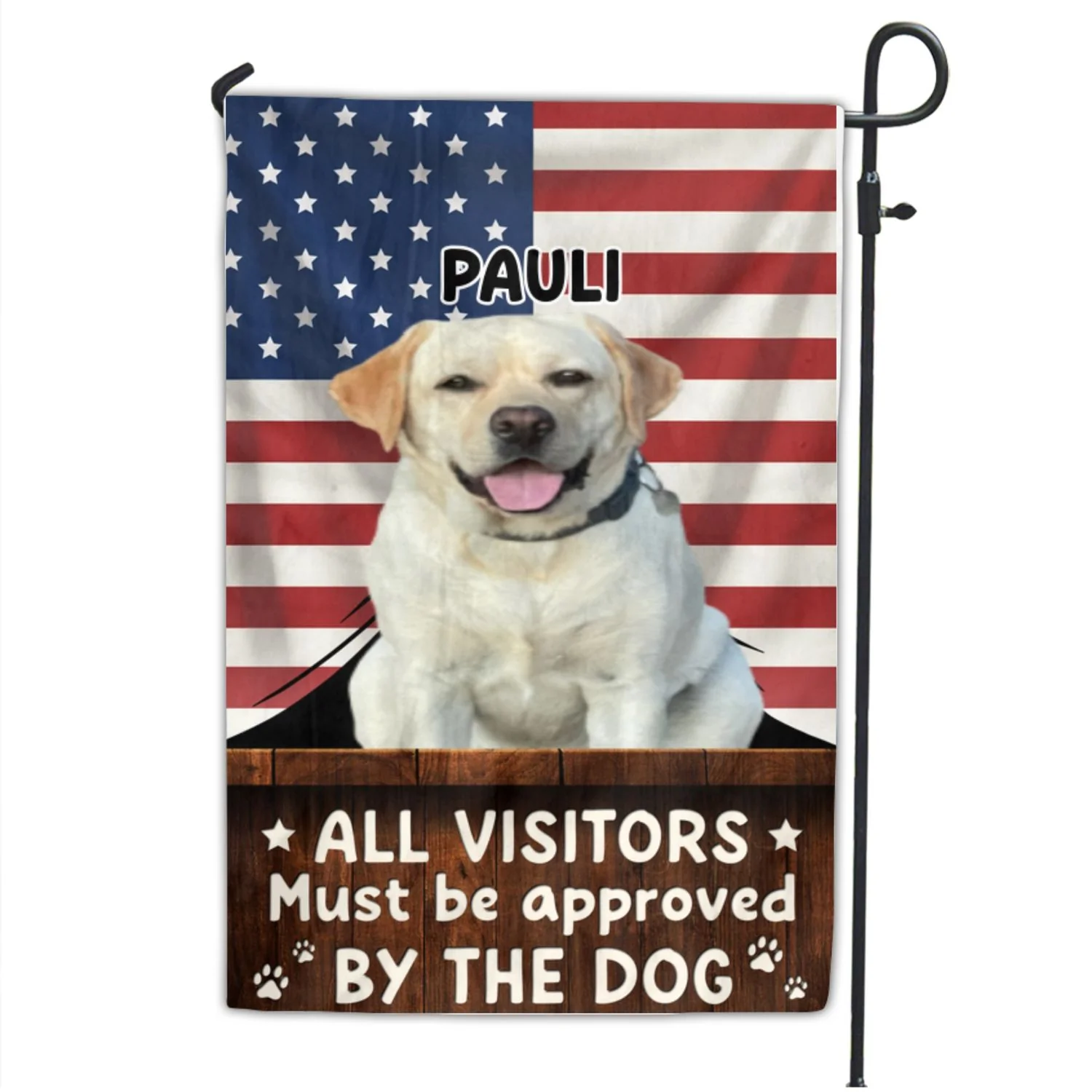 Must Be Approved By America Dogs Photo - Personalized Custom Flag - Image 4