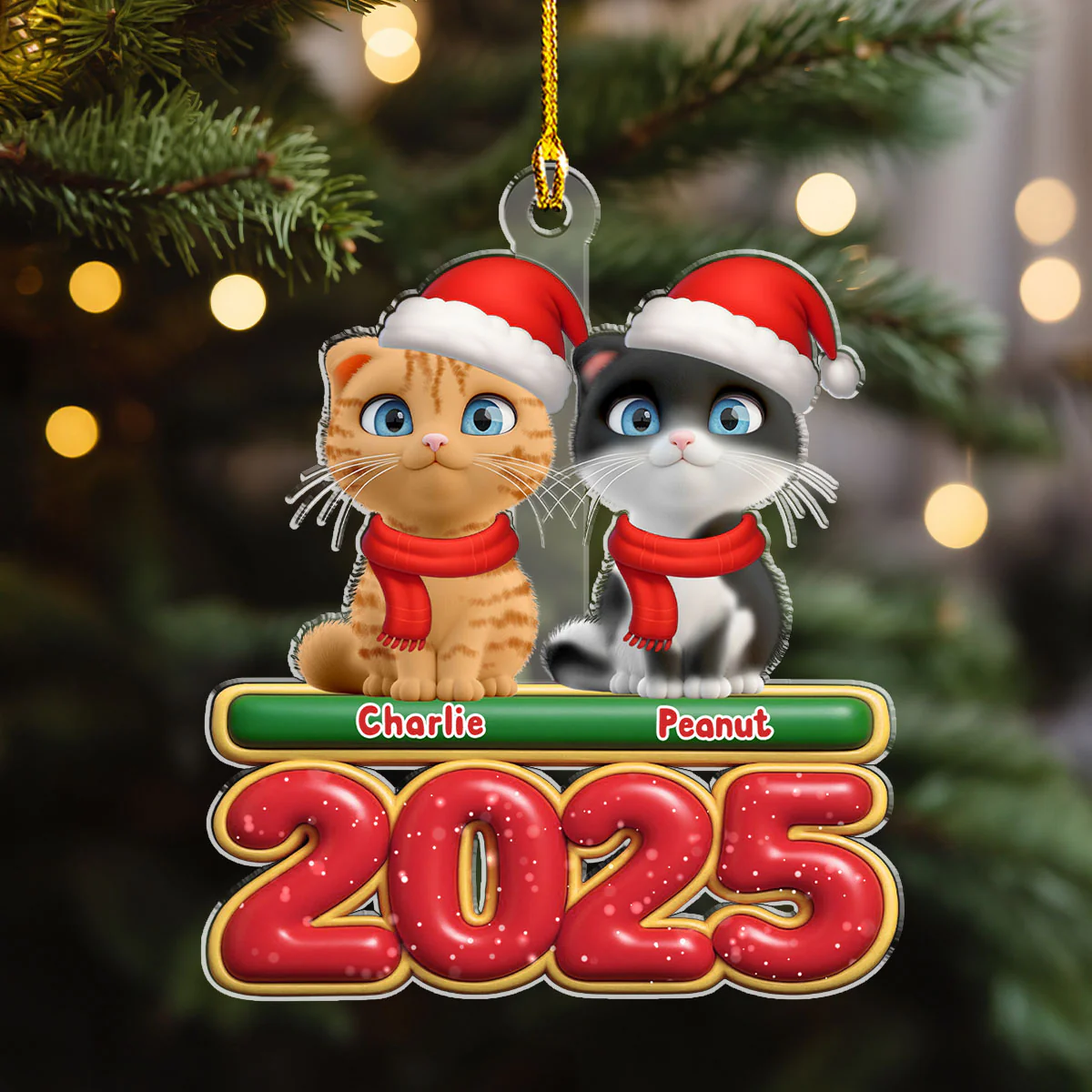 My Cat Is Here - Personalized Custom Acrylic Ornament