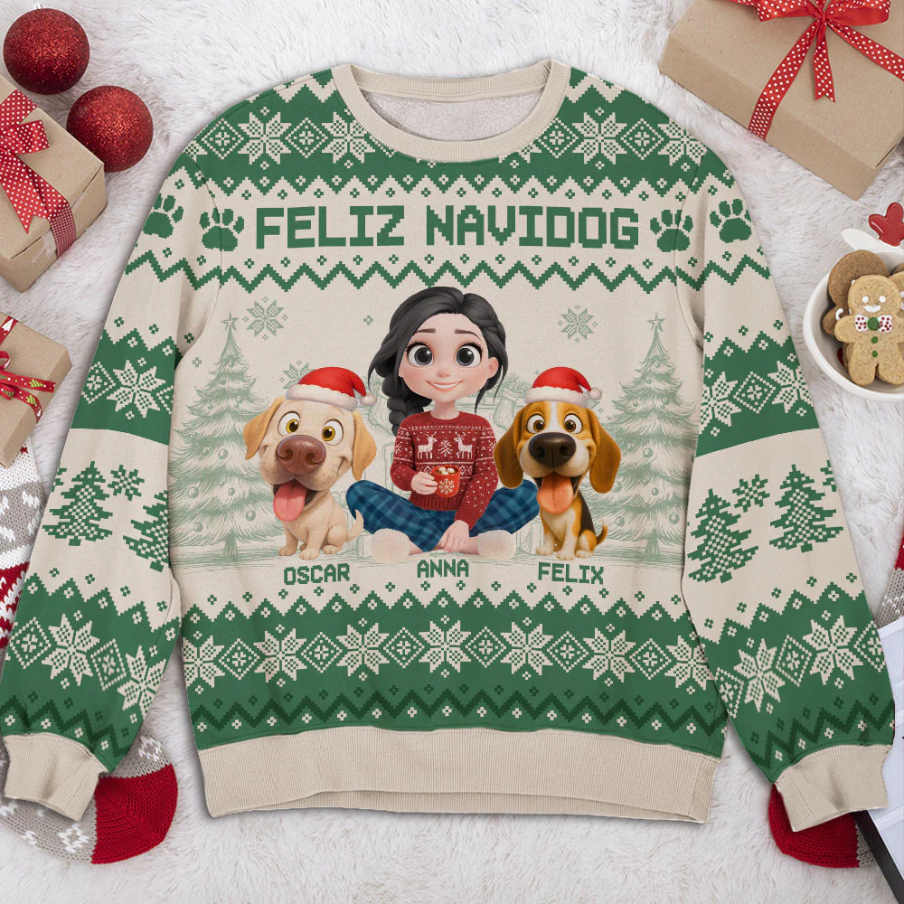 My Christmas Baby Dog - Personalized Custom All-Over-Print Sweatshirt - Image 2
