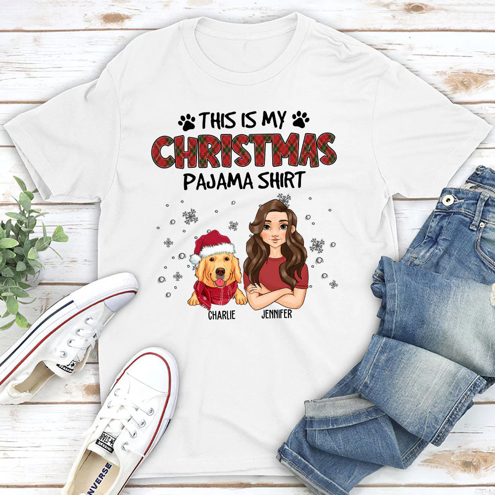 My Christmas Pawjama - Personalized Custom Unisex T-shirt - Image 2