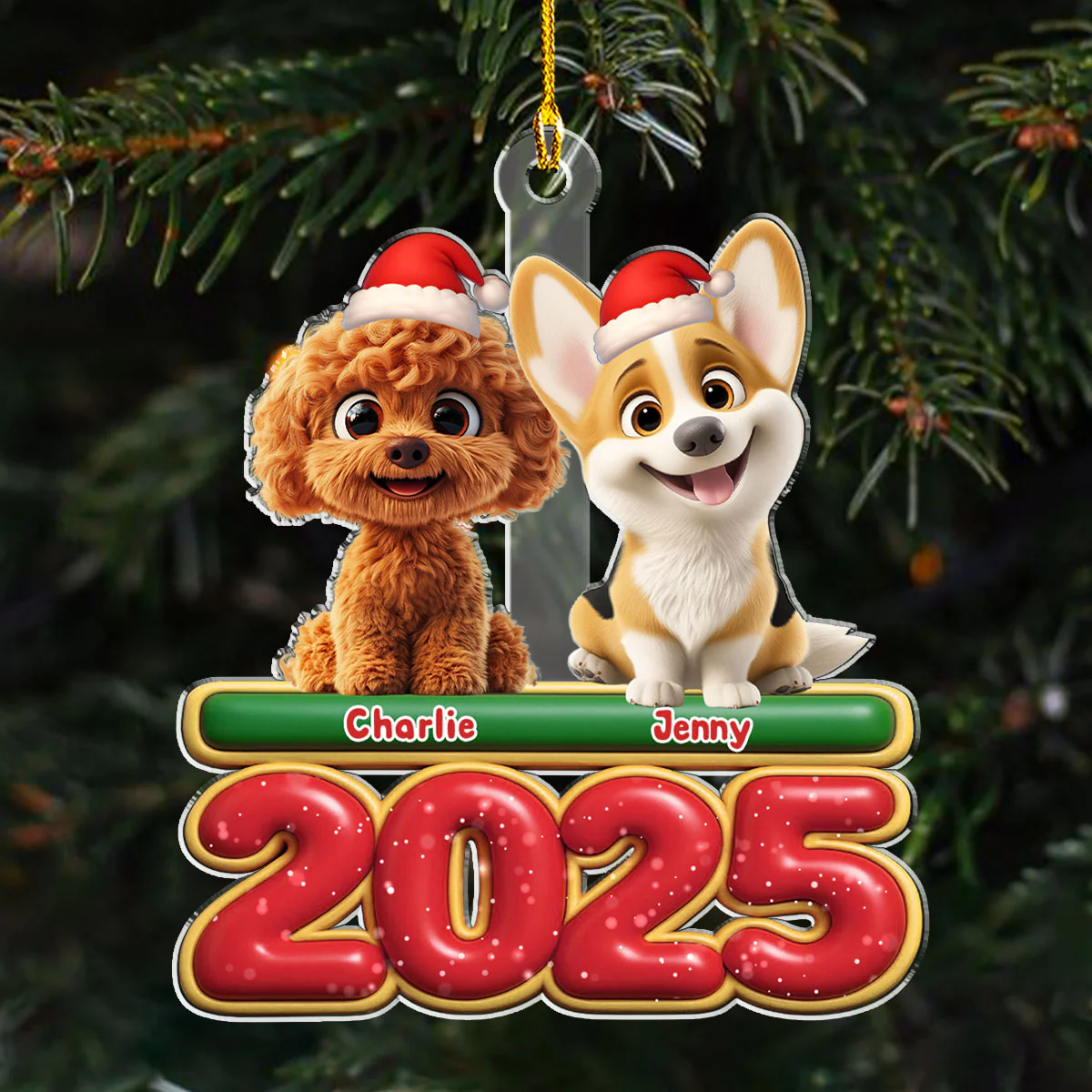 My Dog Is Here - Personalized Custom Acrylic Ornament - Image 5