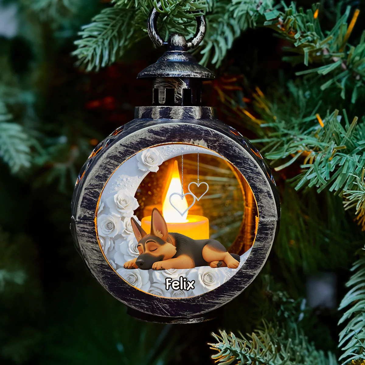 My Dog Is Sleeping On The Moon - Personalized Custom Christmas Lantern - Image 2