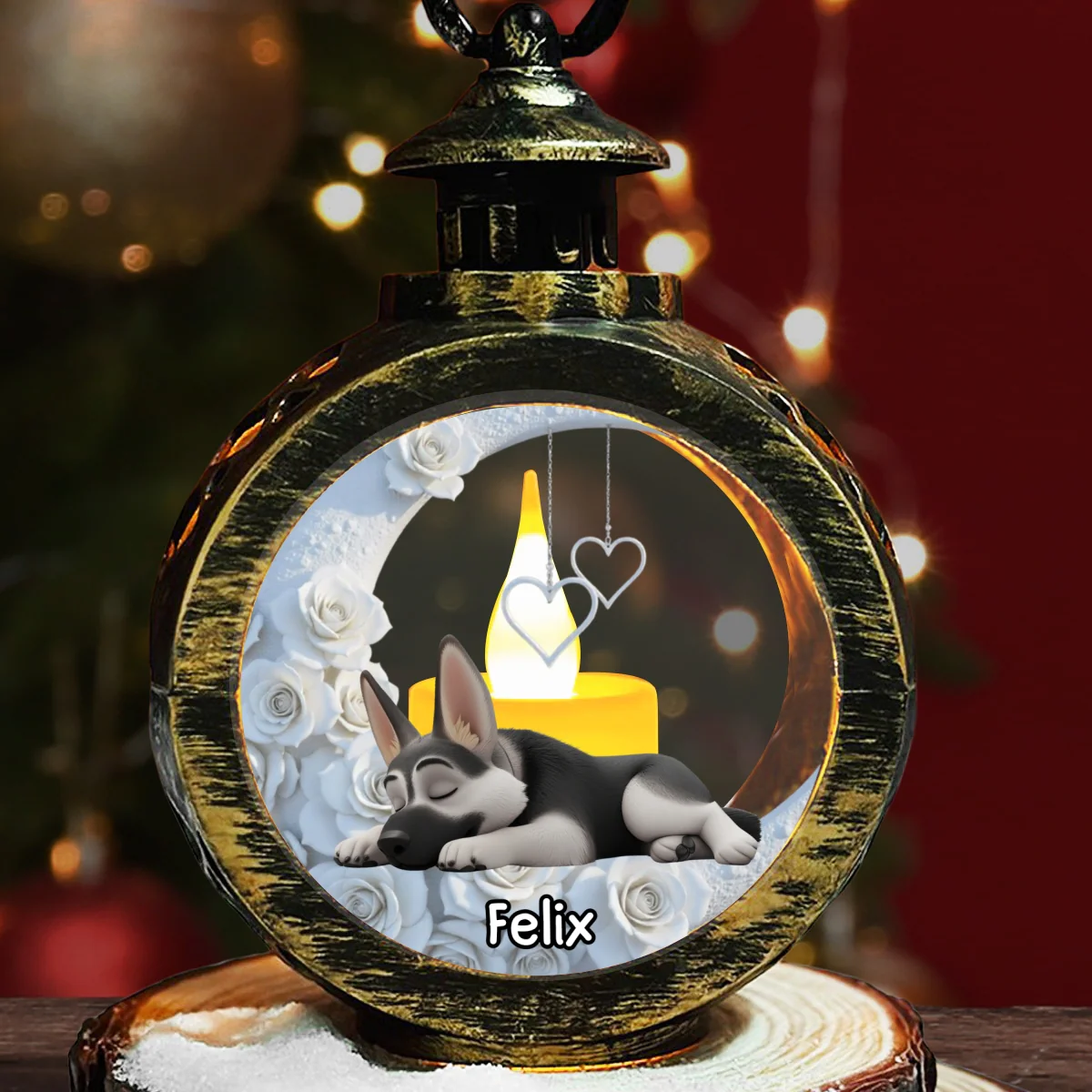 My Dog Is Sleeping On The Moon - Personalized Custom Christmas Lantern - Image 6