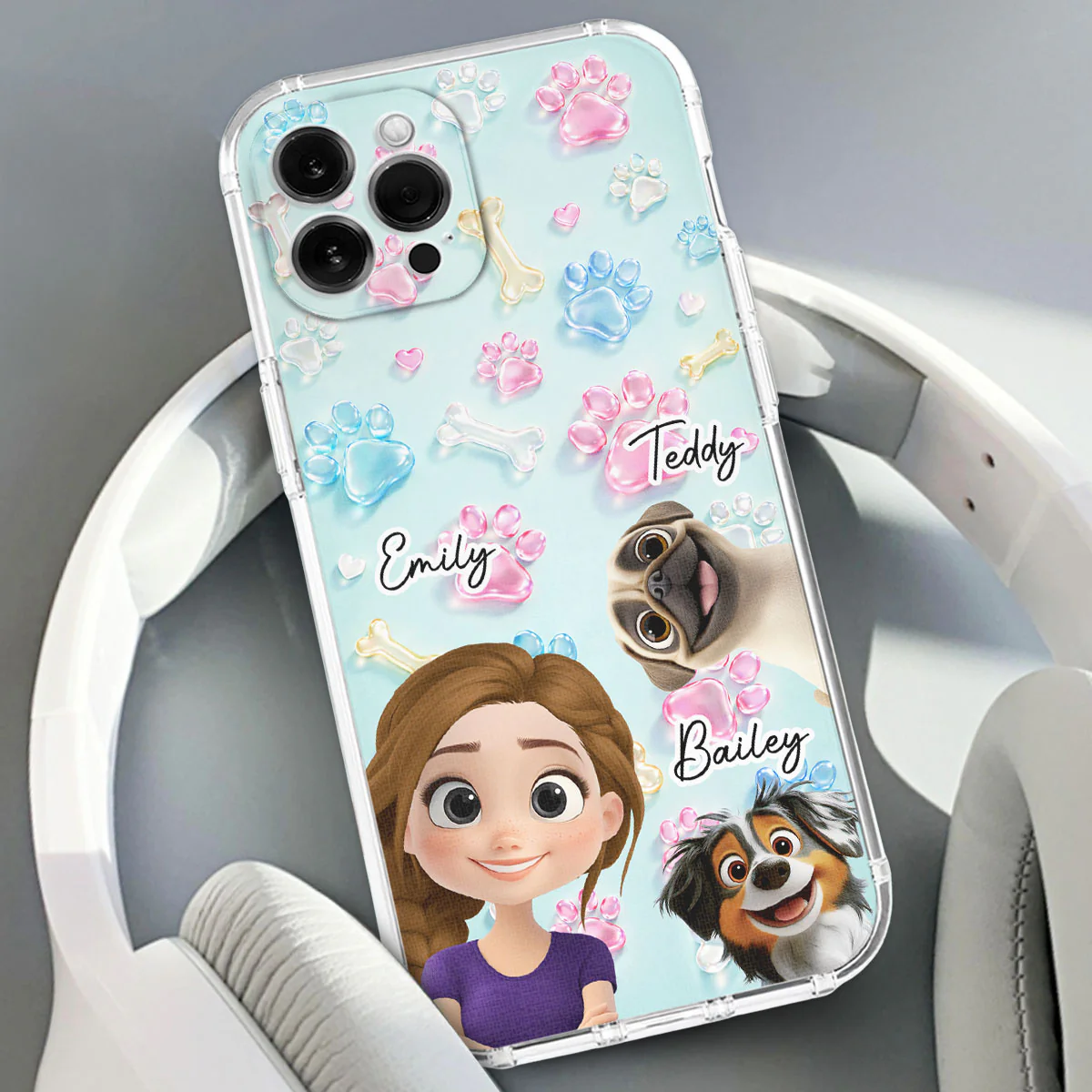 My Dog My Human - Personalized Custom 3D Effect Phone Case - Image 3