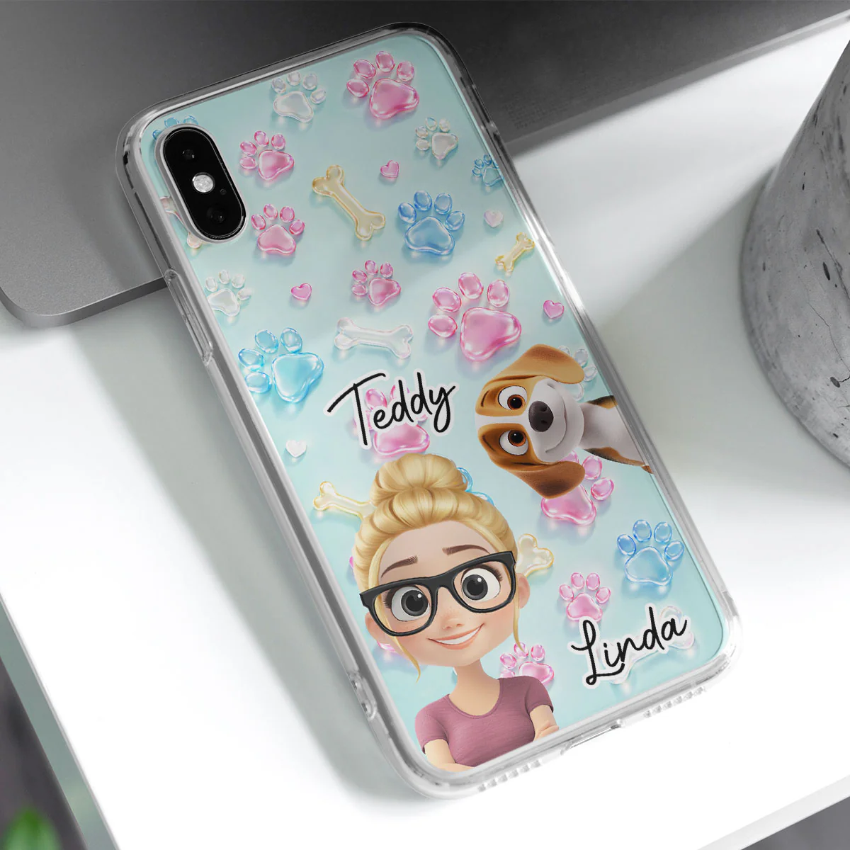My Dog My Human - Personalized Custom 3D Effect Phone Case - Image 4