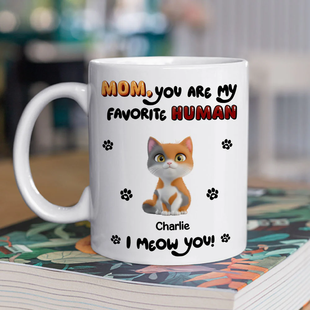 My Favorite Cat Dad Mom - Personalized Custom Coffee Mug - Image 2