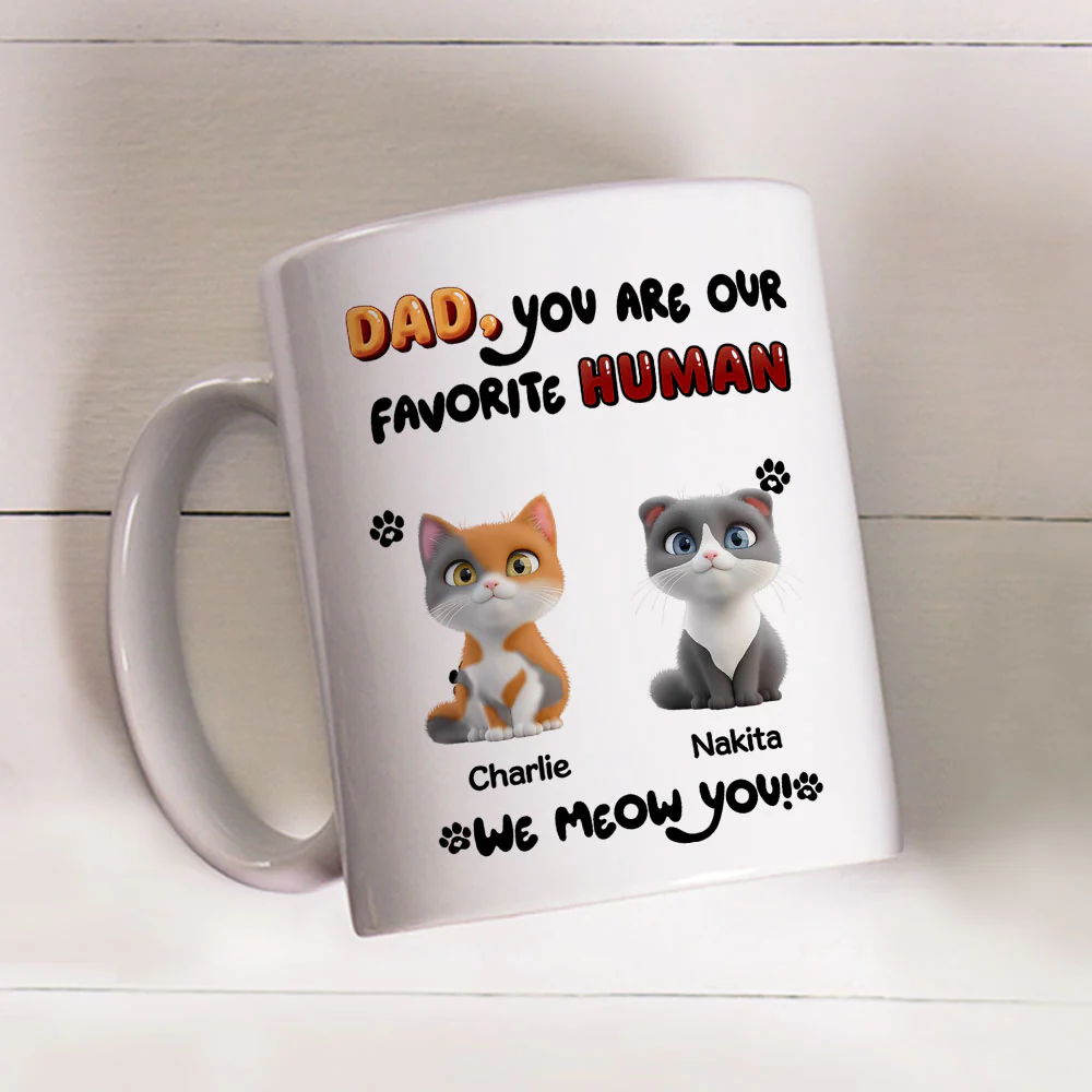 My Favorite Cat Dad Mom - Personalized Custom Coffee Mug - Image 3