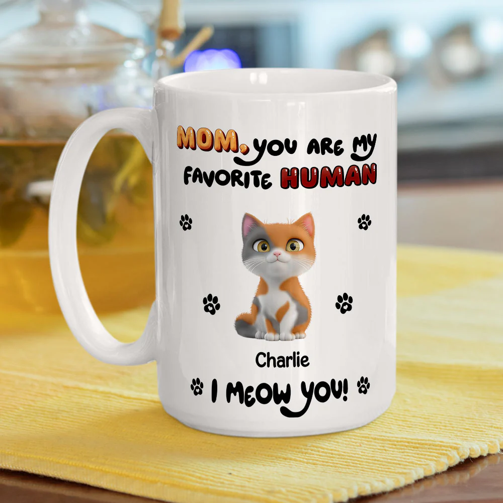 My Favorite Cat Dad Mom - Personalized Custom Coffee Mug - Image 4