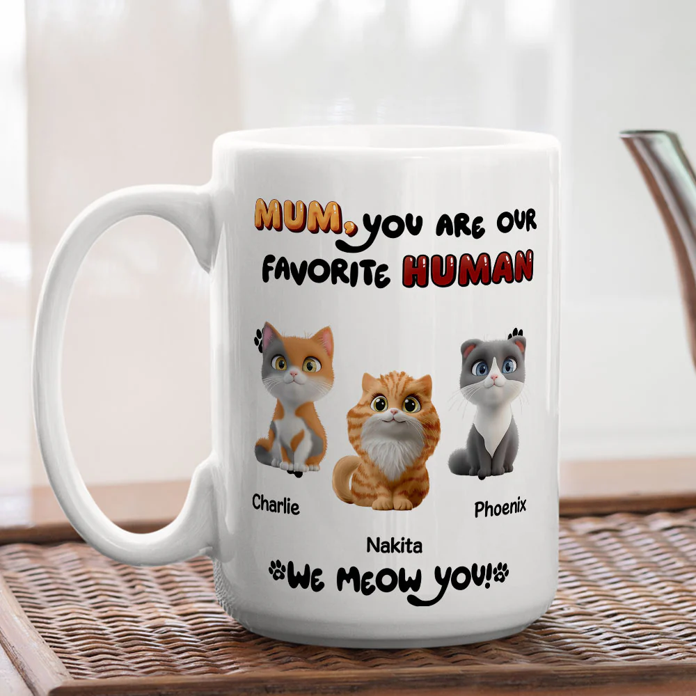 My Favorite Cat Dad Mom - Personalized Custom Coffee Mug - Image 5