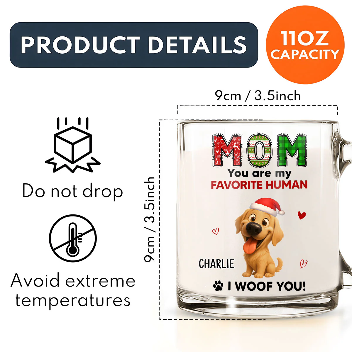 My Favorite - Personalized Custom Glass Mug - Image 5