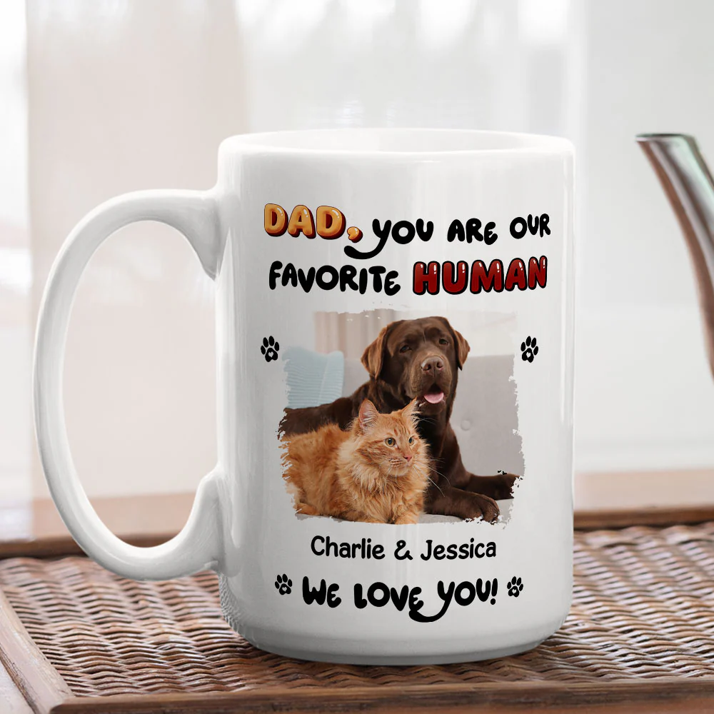 My Favorite Pet Dad Mom Photo - Personalized Custom Coffee Mug - Image 2