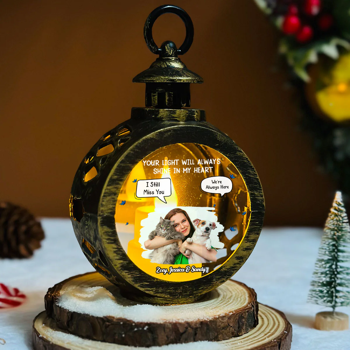 My Heart Was Not Ready To Lose My Fur Babies Photo - Personalized Custom Christmas Lantern - Image 5