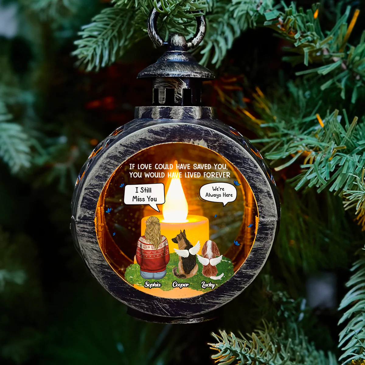 My Heart Was Not Ready To Lose You - Personalized Custom Christmas Lantern - Image 2