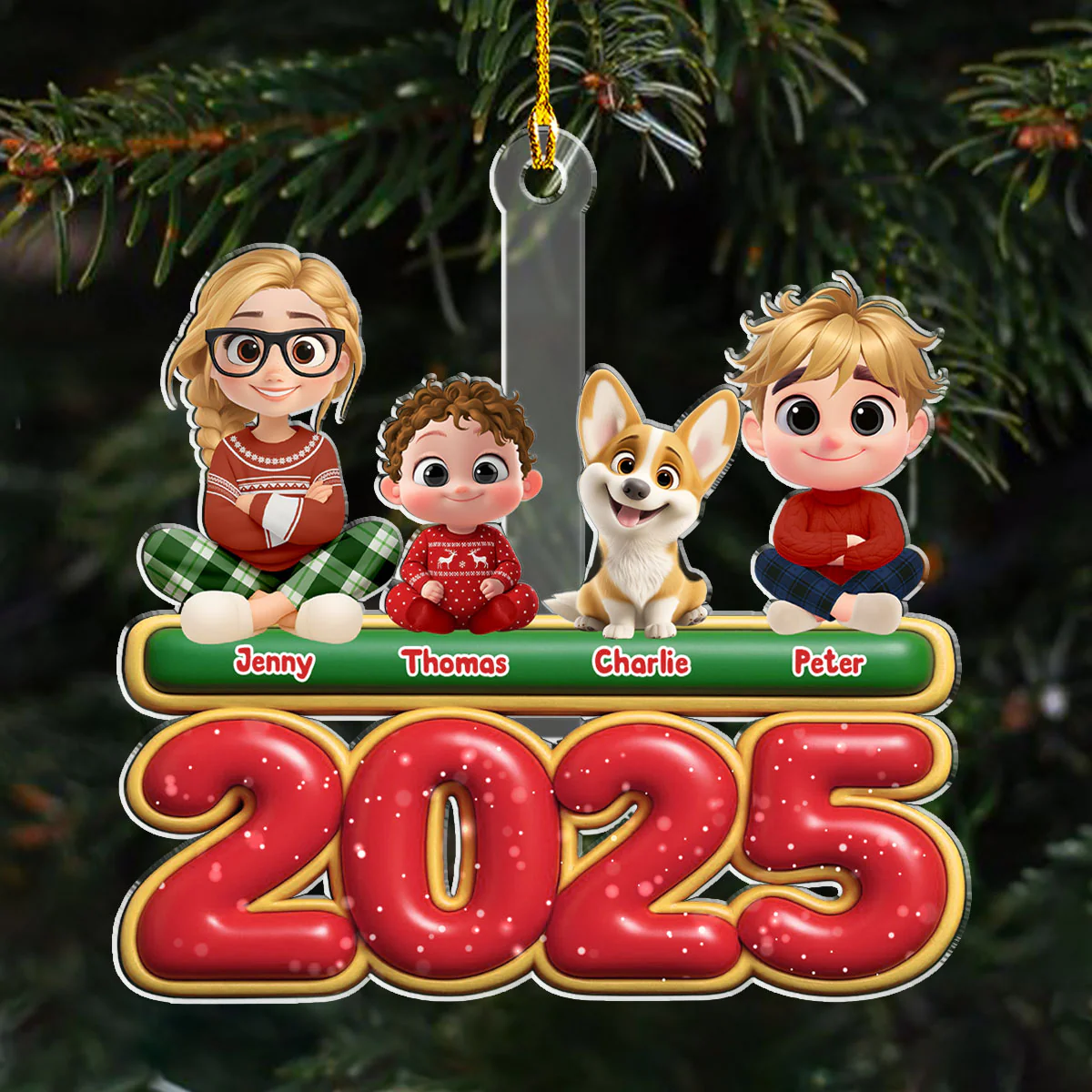 My Kids Is Here - Personalized Custom Acrylic Ornament - Image 5