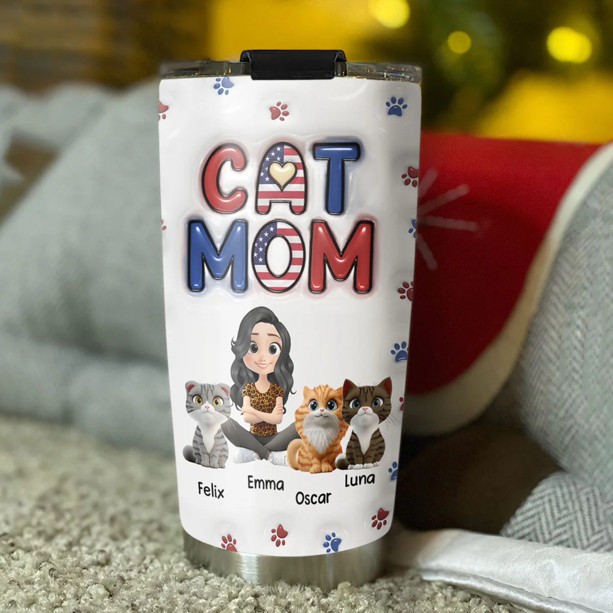 My Lovely Cat - Personalized Custom 3D Inflated Effect Tumbler - Image 3