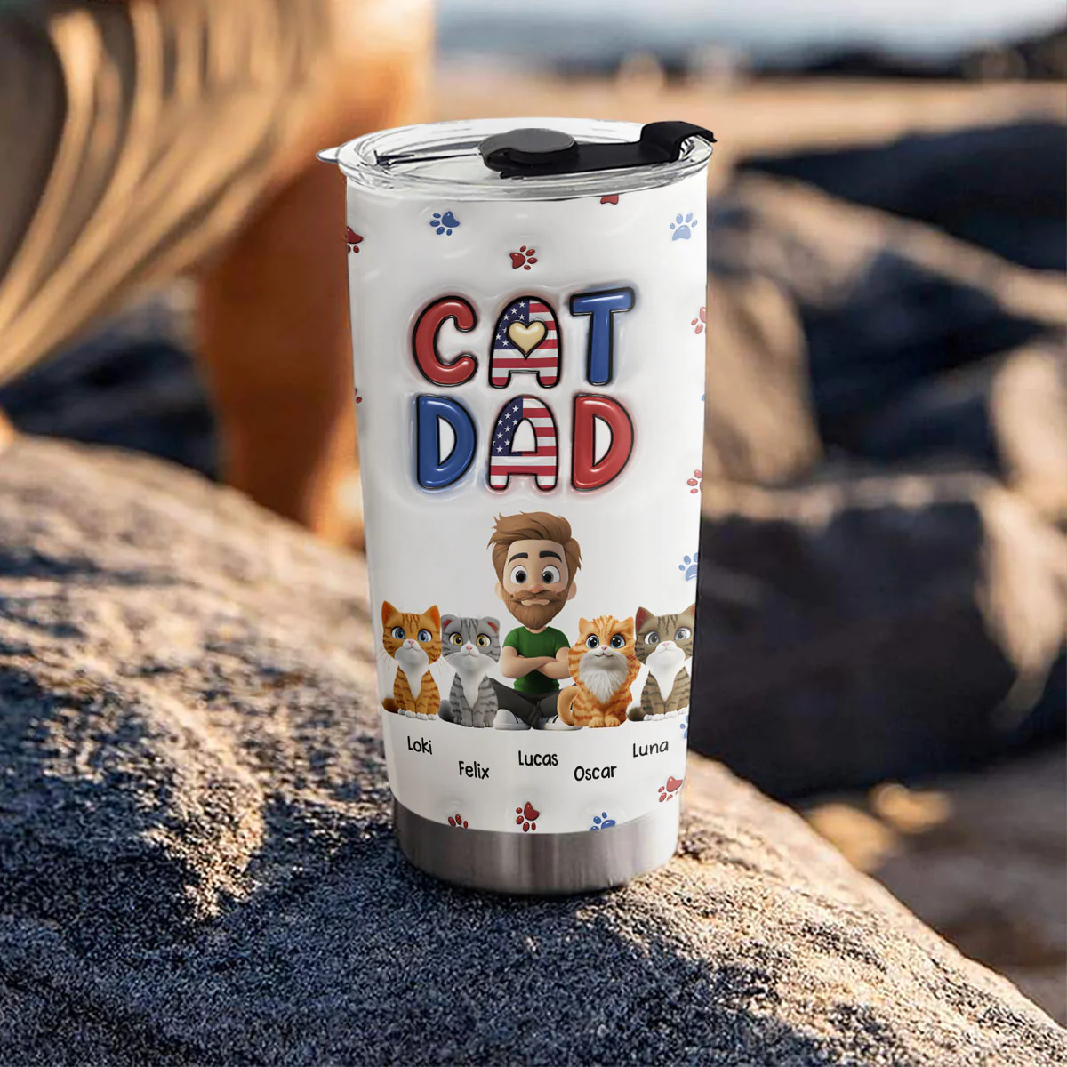 My Lovely Cat - Personalized Custom 3D Inflated Effect Tumbler - Image 4