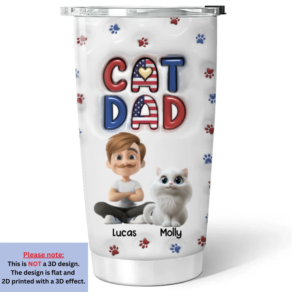 My Lovely Cat - Personalized Custom 3D Inflated Effect Tumbler - Image 5