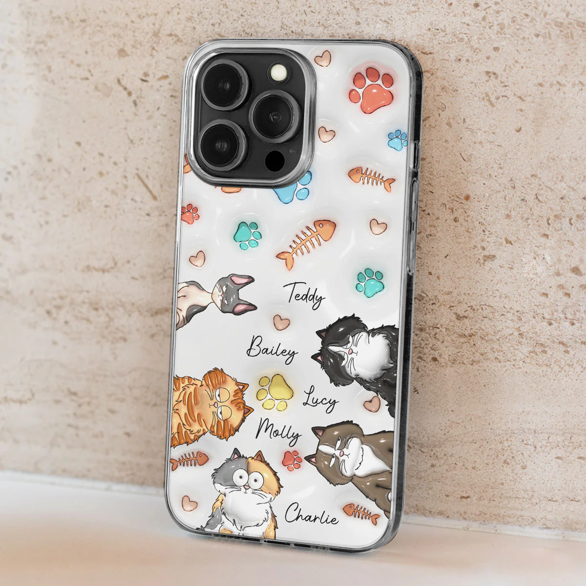My Lovely Fur Babies - Personalized Custom 3D Inflated Effect Phone Case - Image 4
