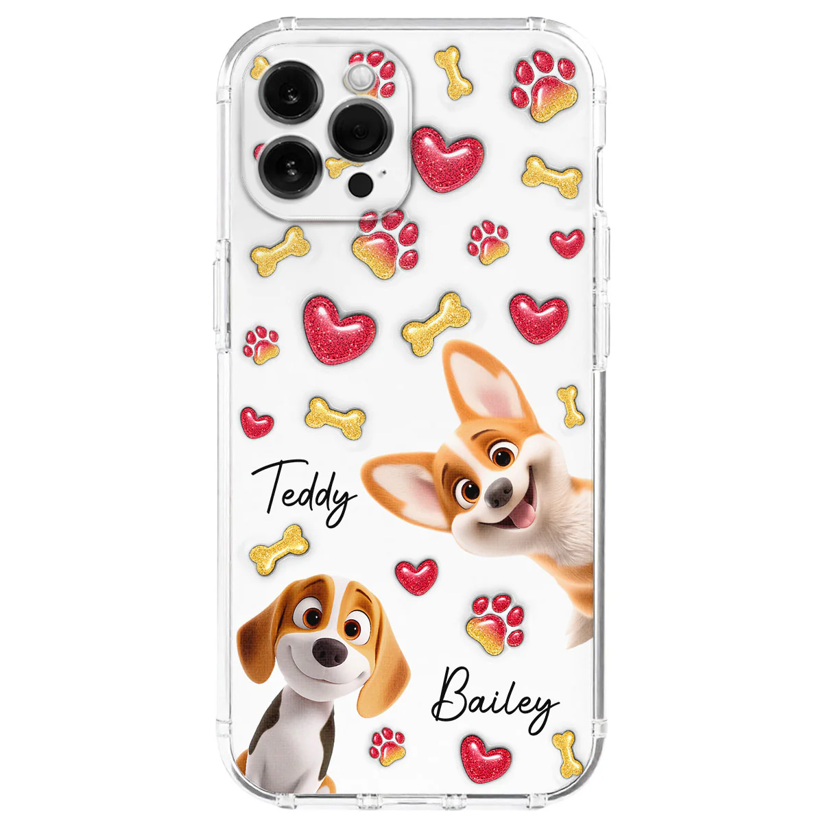 My Lovely Puppies - Personalized Custom 3D Inflated Effect Phone Case