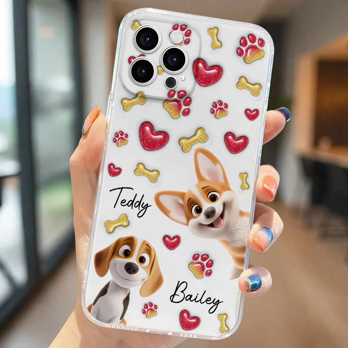 My Lovely Puppies - Personalized Custom 3D Inflated Effect Phone Case - Image 2