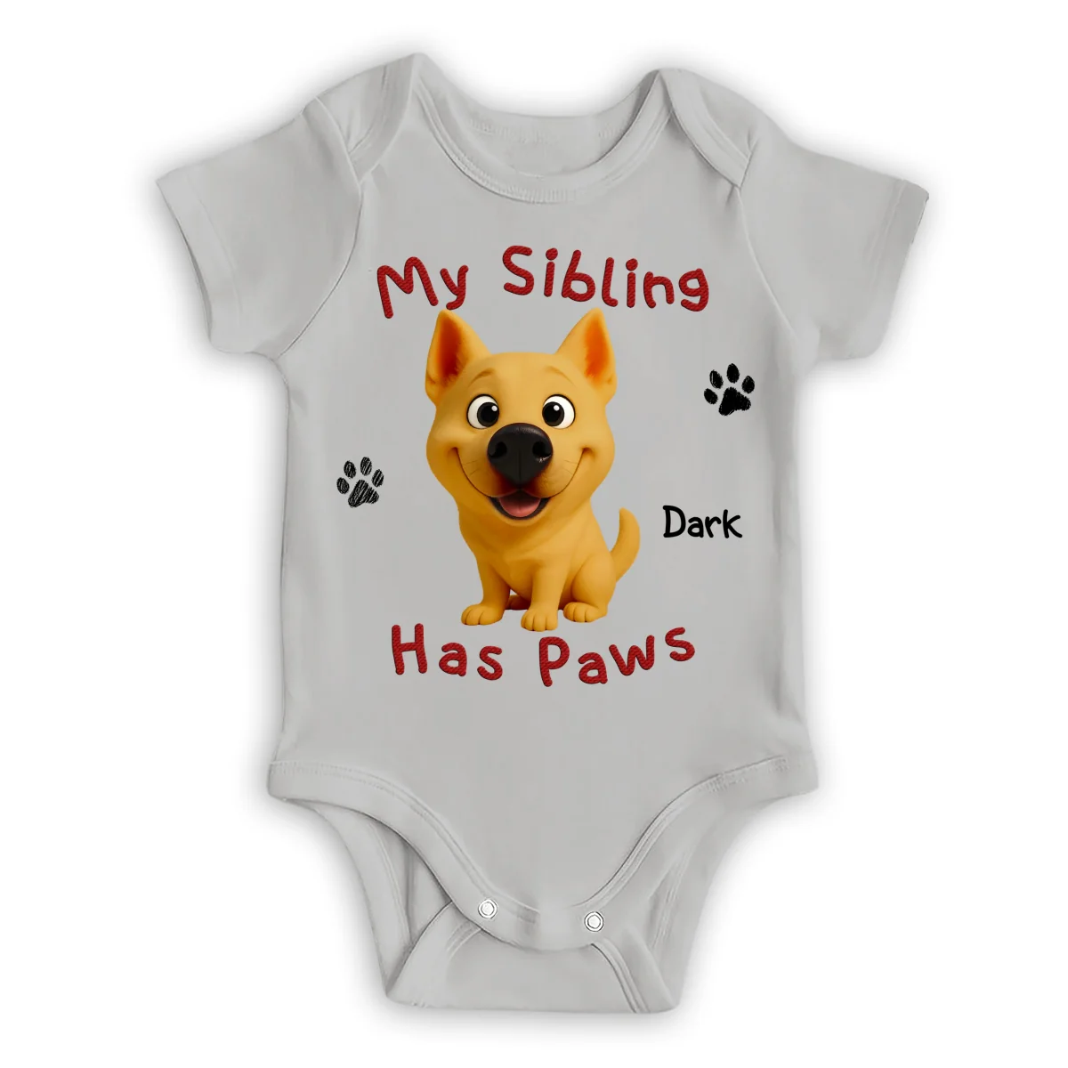 My Sibling Has Paw - Personalized Custom Baby Onesie - Image 8