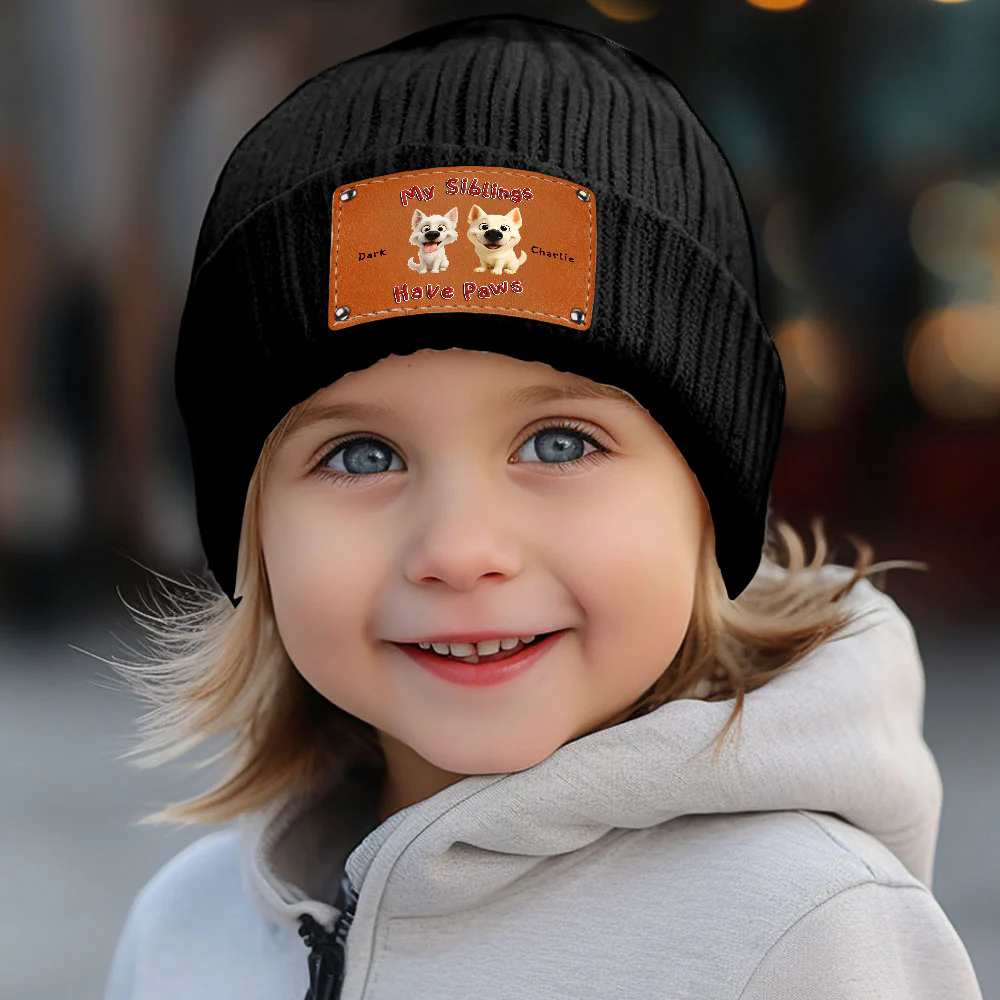 My Sibling Has Paws - Personalized Custom Beanie - Image 3