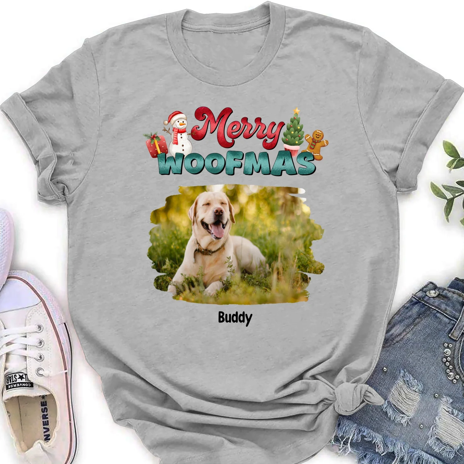 My Snow Babies Photo - Personalized Custom Women's T-shirt - Image 6