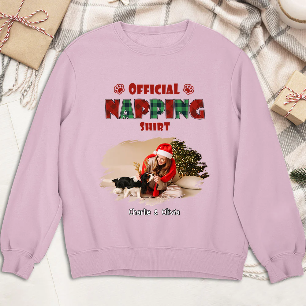 Napping Time Photo - Personalized Custom Sweatshirt - Image 2