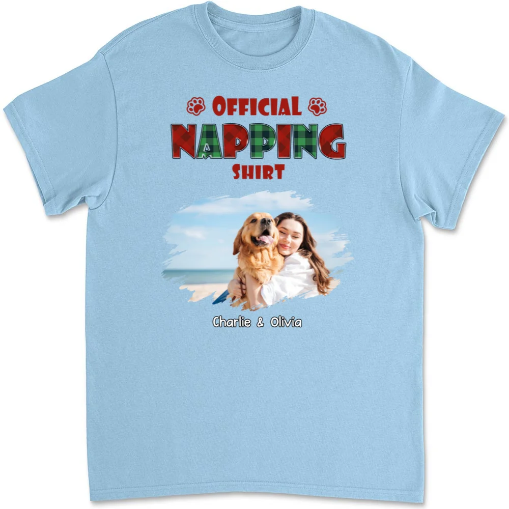 Napping Time Photo - Personalized Custom Unisex T-Shirt - Image 5