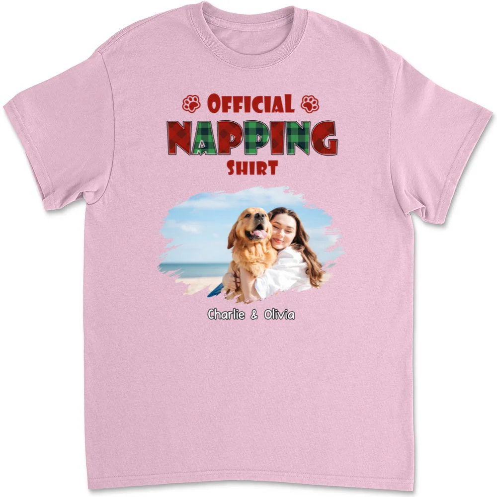 Napping Time Photo - Personalized Custom Unisex T-Shirt - Image 6