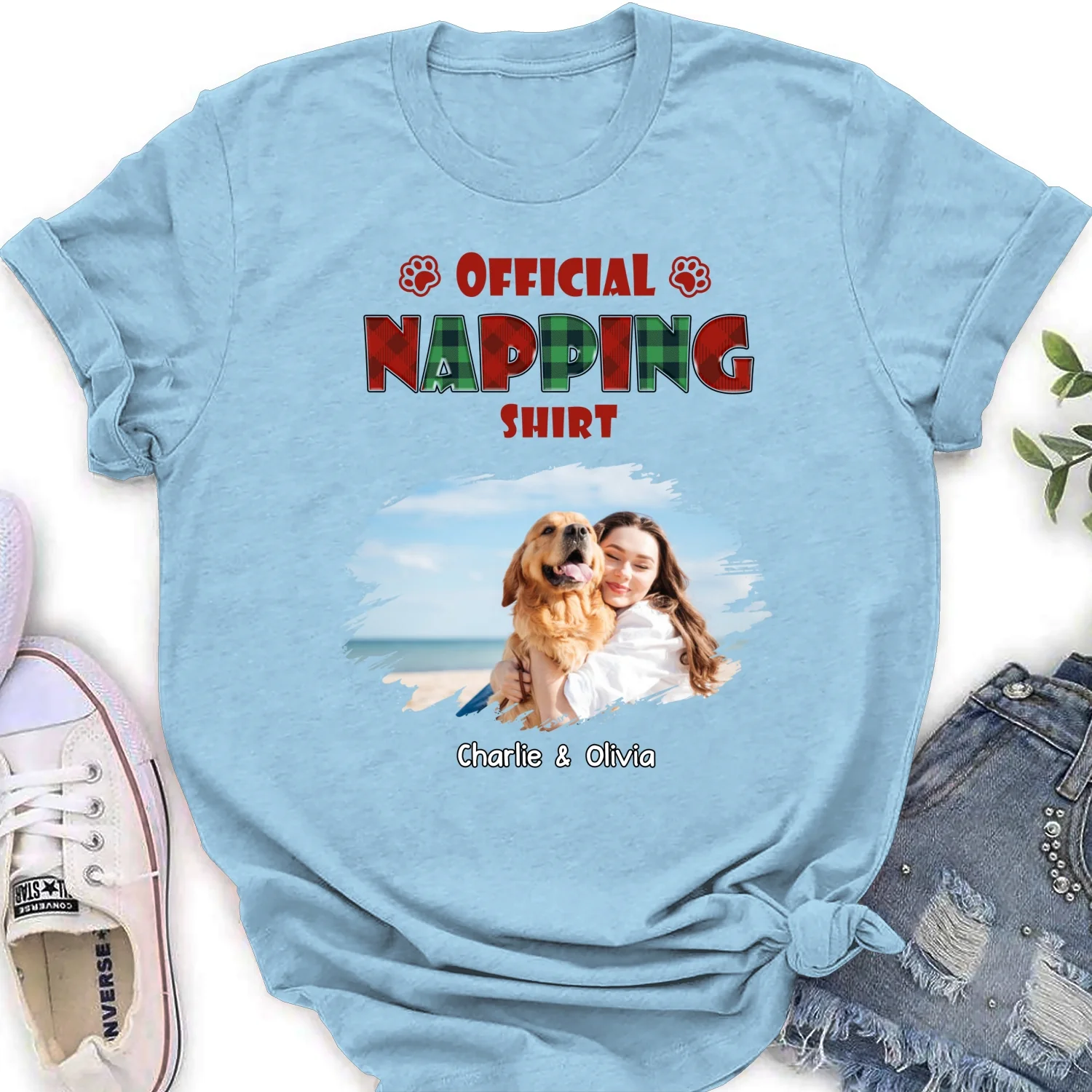 Napping Time Photo - Personalized Custom Women's T-shirt - Image 6