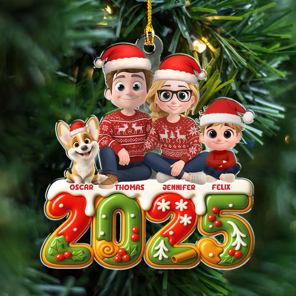 Next To Each Other - Personalized Custom 3D Effect Acrylic Ornament - Image 5