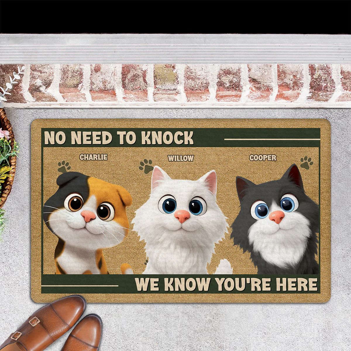 No Need To Knock Cat Peeking Ver - Personalized Custom Doormat - Image 4