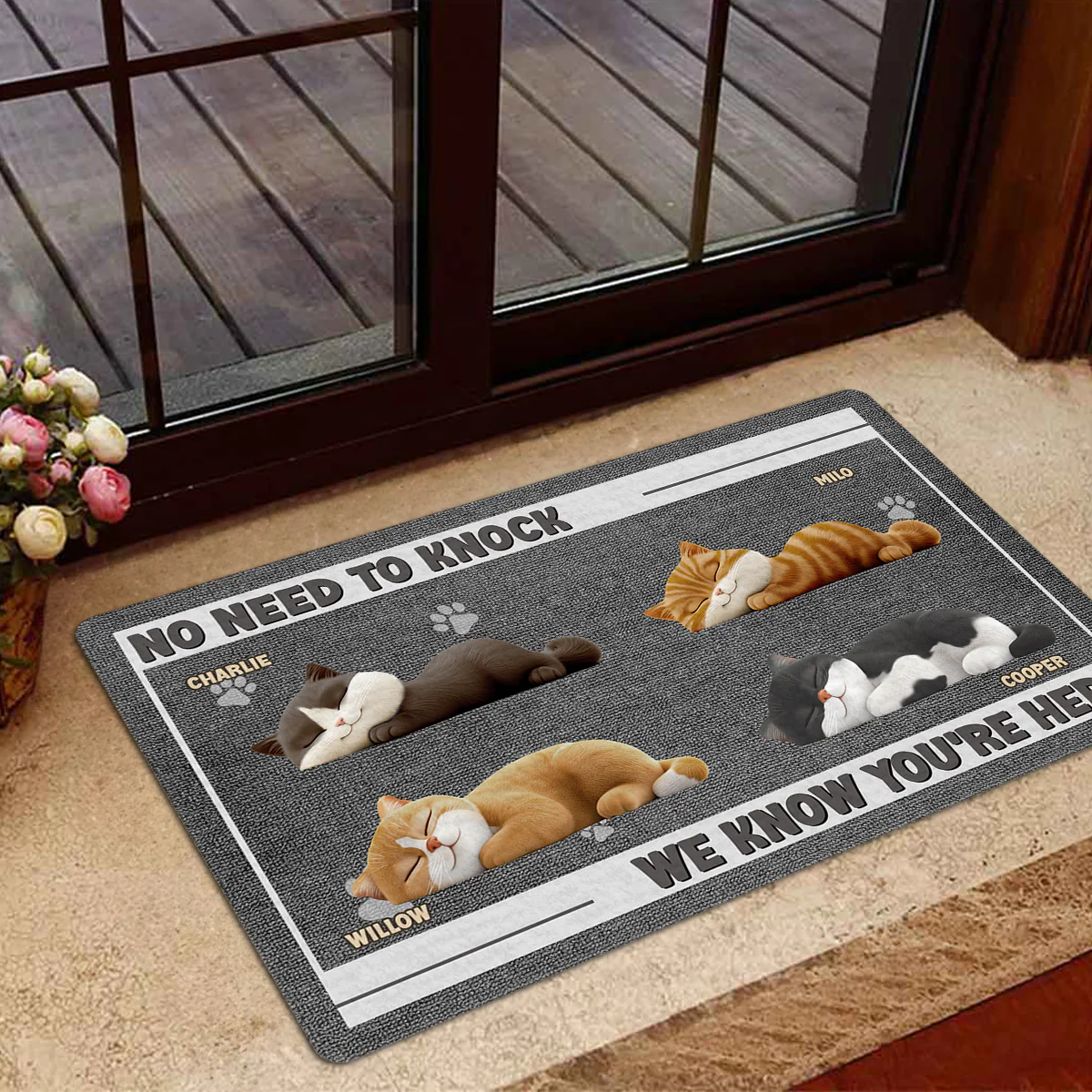 No Need To Knock Cat Ver - Personalized Custom Doormat - Image 4