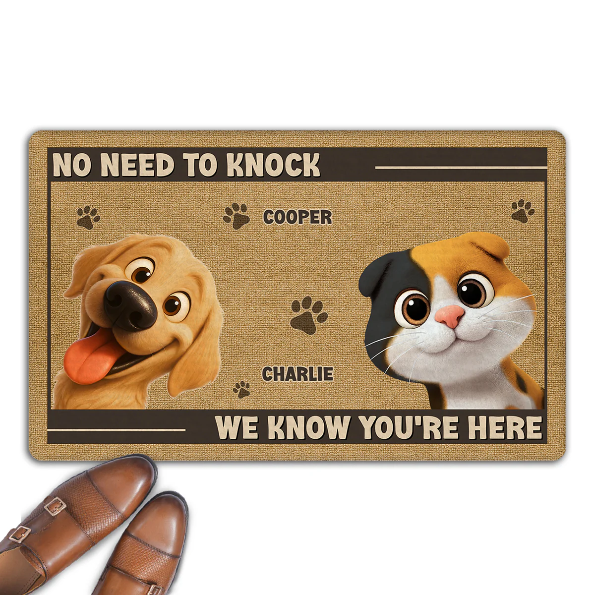 No Need To Knock Fur Peeking Ver - Personalized Custom Doormat