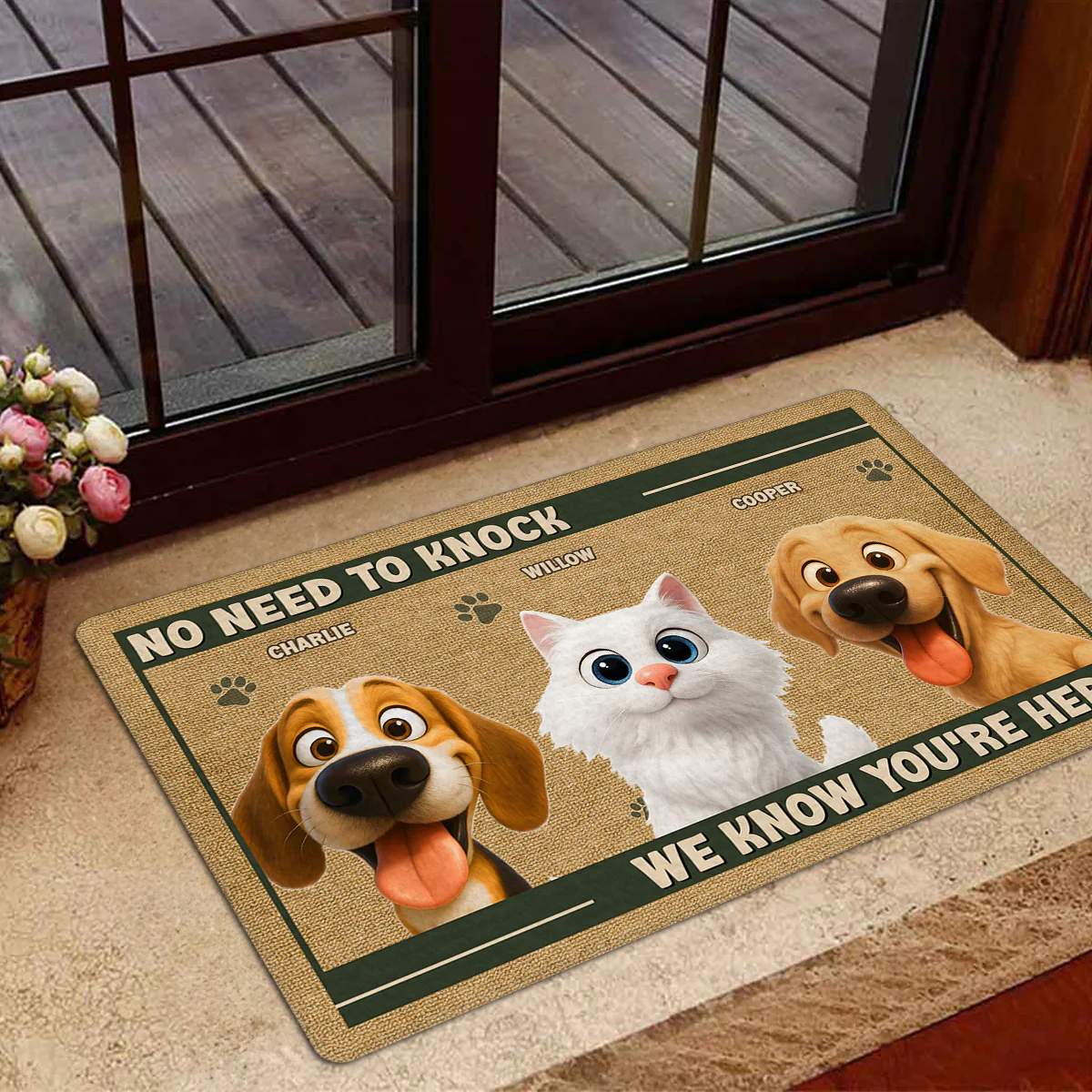 No Need To Knock Fur Peeking Ver - Personalized Custom Doormat - Image 4