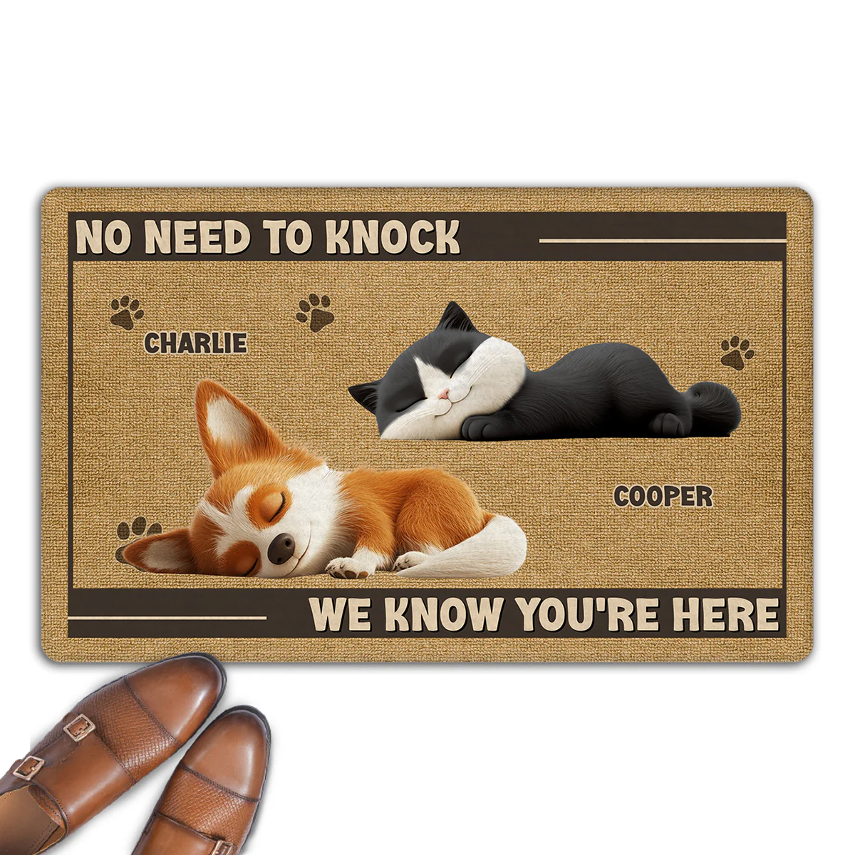 No Need To Knock Fur Ver - Personalized Custom Doormat