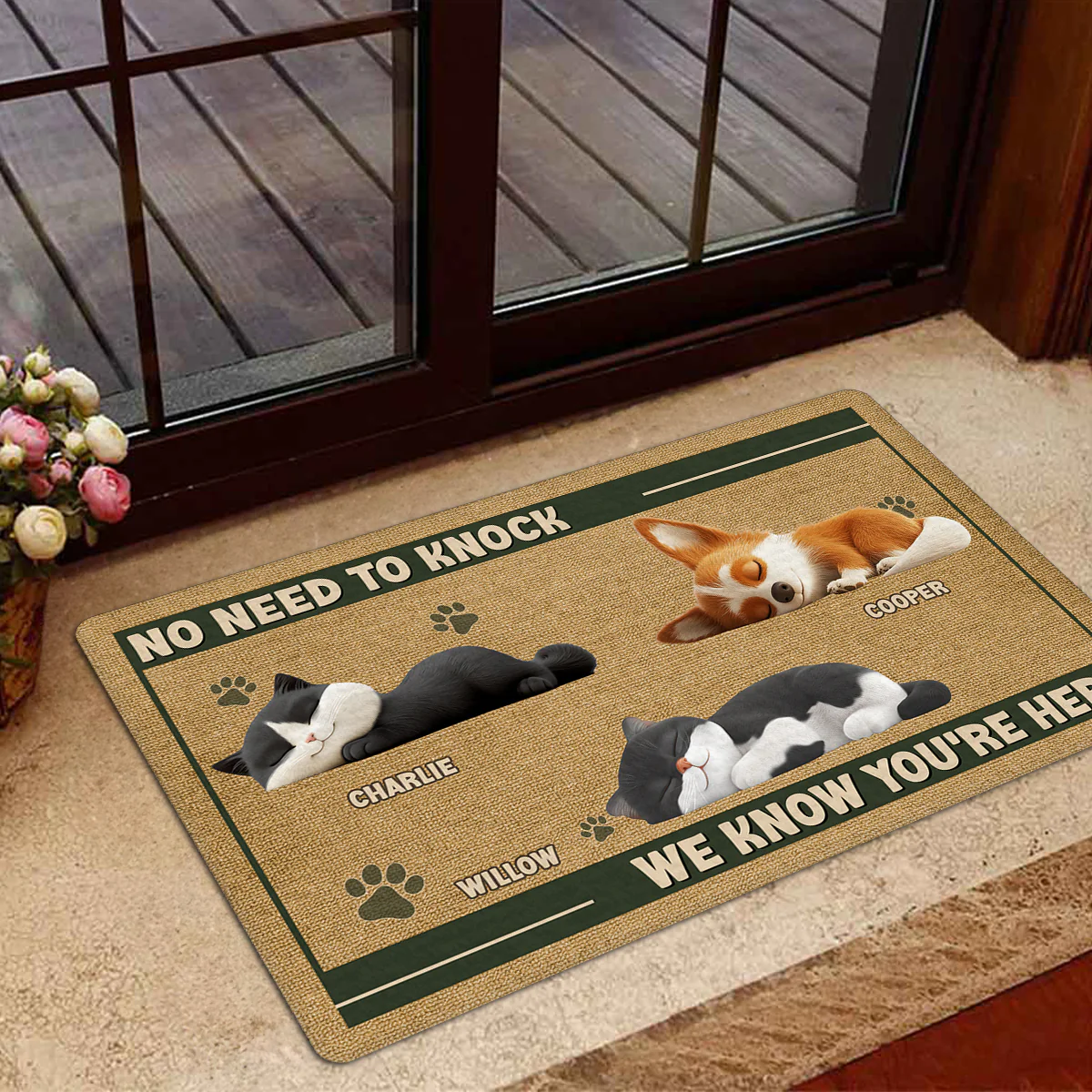 No Need To Knock Fur Ver - Personalized Custom Doormat - Image 3