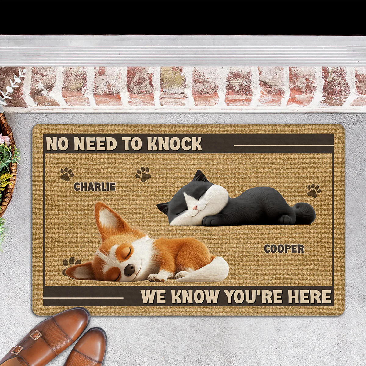 No Need To Knock Fur Ver - Personalized Custom Doormat - Image 5
